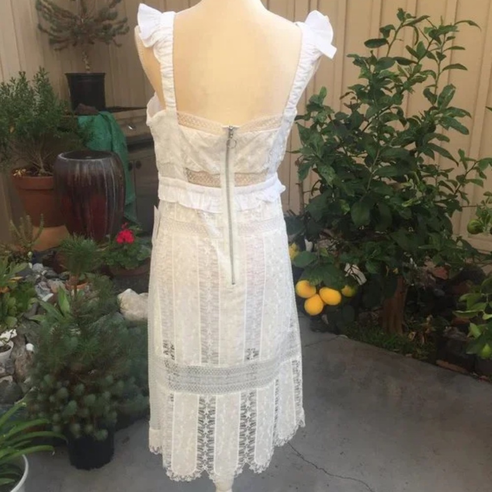 For Love & Lemons Gabrielle Midi Dress lace white Ivory medium - Picture 8 of 13